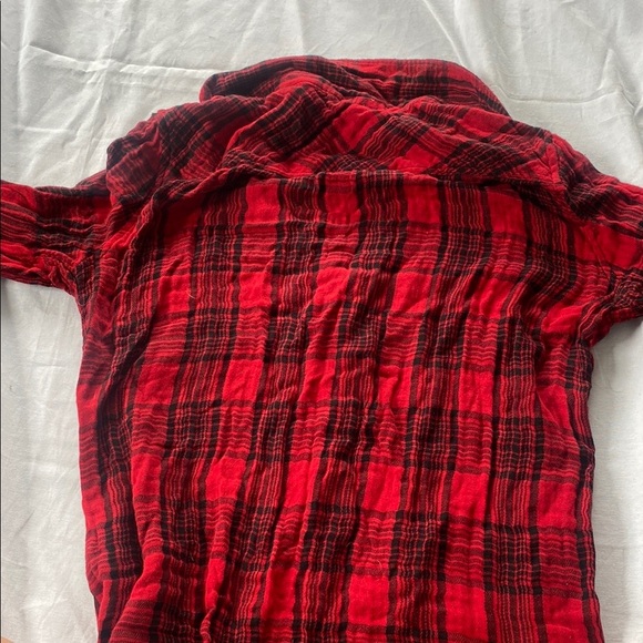 Cosmic Blue Love Plaid Red Shirt 100% Cotton - Picture 4 of 5